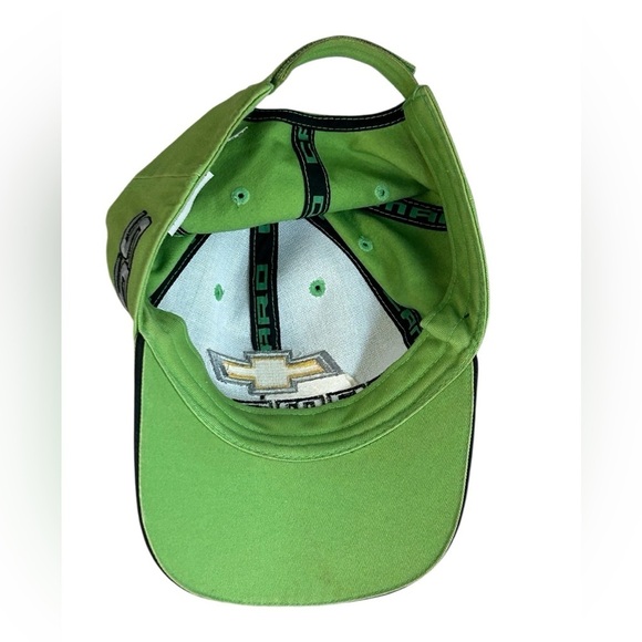 CHEVY CAMERO SS GREEN & BLACK STRIPE RALPH WHITE GM EMBROIDERED TRUCKER HAT, OS - Picture 4 of 7